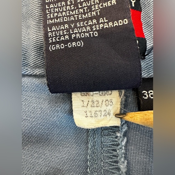 VTG Y2K Tommy Hilfiger Men’s 38x30 100% Cotton Dusty Blue Formal Dress Pant. - Picture 7 of 13